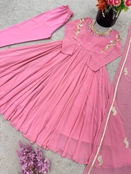 [PRE-ORDER] 2026 AUG PINK ANARKALI SUIT M to 2xl | WOMEN’S PINK BOLLYWOOD DRESS | PINK INDIAN 3-PIEC