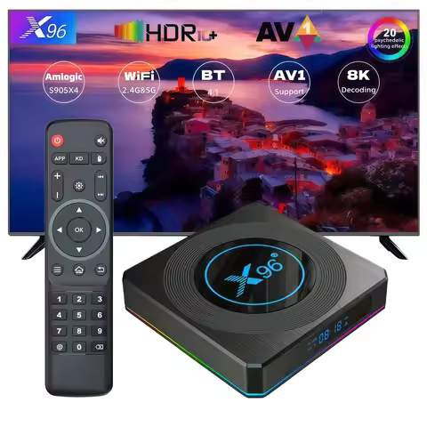 X96 X4 Android 11 TV Box Amlogic S905X4 RGB Light 8K Decoding 4GB 64GB Dual WiFi BT4.1 Gigabit Ether