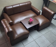 Sala set (leather brown) with center table