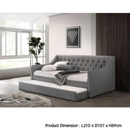 SHIRO Furniture Daybed Single Size fabric Day Bed with Trundle Pull Out bed Katil Single Sofa Bed Be