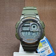Casio AE-1000W-3A Digital Illuminator World-Time Sport Green Rubber Watch