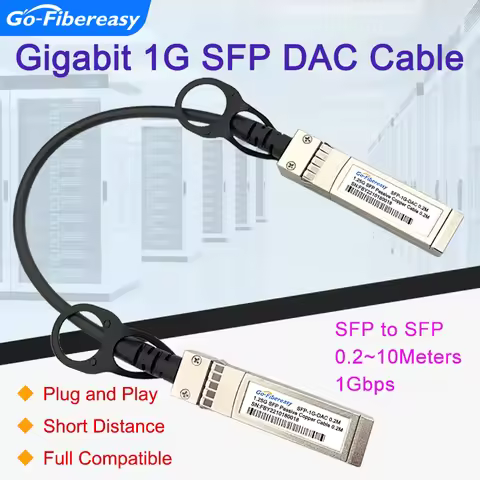 1Gb SFP DAC Cable 0.2m~10m Passive Direct Attach Copper SFP to SFP Stacking Cable For Mikrotik/Ubiqu