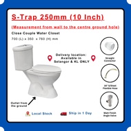 10 inch 250mm S-Trap WC Water Closet Toilet Close Coupled Tandas Duduk White Ceramic READY STOCK 马桶