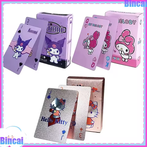 Sanrio Hello Kitty Playing Cards - Cute PVC Waterproof Durable Fold-Resistant Portable Board Game fo