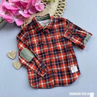 oshkosh  checkered longsleeves kids polo for 3 years old thrifted from ukay bale