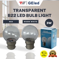 GELED G45 E27 B22 Bulb 3W LED Ping Pong LED Bulb Transparent Bulb Warm White Bulb Red Bulb Small Bul