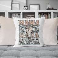 Western Decor Pillow Covers 18x18,Western Mama Pillow Covers for Sofa Couch Room,Cowgirl Decor for R