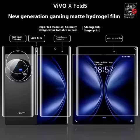 4 in1 Matte Hydrogel Soft TPU Film For vivo X Fold5 Fold3 Pro Internal Inner Outer Hinge Sticker Ful