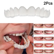 La vie gigi palsu sarung original gigi palsu tooth cover gigi kosmetik snapon smile 1/2 Pcs Smile Denture Fit Flex Cosmetic Teeth Comfortable Veneer Cover 2pcs