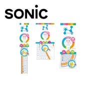 [YUBU] SONIC Math Ruler Triangle Protractor