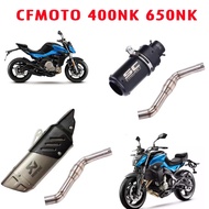 Motorcycle NK650 muffler middle tail exhaust fittings exhaust pipe muffler carbon fiber cover FIT FO