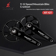 WUZEI Mountain Bike Crankset Hollow Integrated Aluminum Alloy Crankset Modified Single Disc Crankset