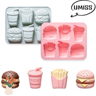 UMISTYDREAM9IQ0 Chocolate Dessert Mold, 6 Options Reusable Mousse Cake Mold,  Non-Stick Burger Fries