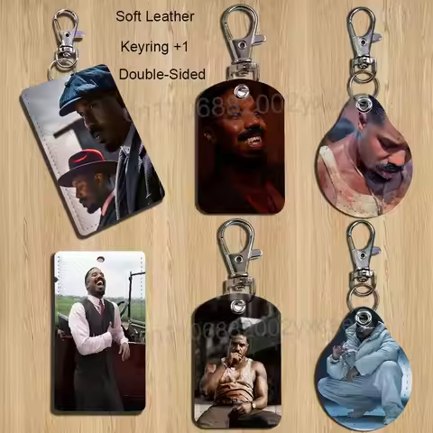 movie Sinners Michael B. Jordan Card Holder With Keychain Executive Protection For Bank Credit Subwa