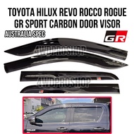 GR SPORT DOOR VISOR HILUX REVO ROCCO ROGUE GRS AUSTRALIA GR SUN VISOR CARBON GR LOGO TOYOTA GAZOO RA