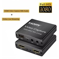 Video Capture Card With Mic R/L Loop 4K 1080p 60fps Quality