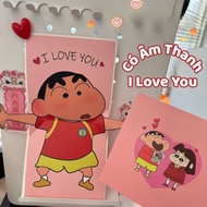 Thiệp Chúc Mừng 3D Shin Chan Có Âm Thanh I Love You Thiệp Tỏ Tình Sáng Tạo Life Plus - TGA03