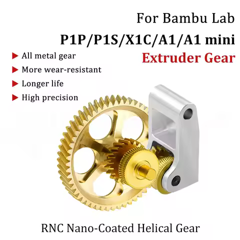 For bambu lab P1/X1/A1 Series Extruder Gear Claw Gear RNC Nano-Coated Hardened Steel Helical Gear Ki