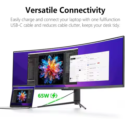 49 Inch Curved Gaming Monitor 144Hz Ultrawide 32:9 WDFHD 3840x1080 HDR400 sRGB USB C