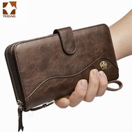 men's Wallet PU Leather zipper Clutch Wallets Zipper Large Capacity Hand Strap Men Wallet Luxurious Business Solid Male Purses SarahMi