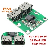 DIYMORE Dual USB DC-DC Buck Step-down Converter 9V/12V/24V to 5V 2A Charger Module
