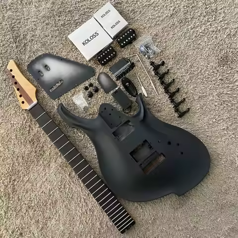 DIY Guitar Kits Genuine Koloss Chambered Aluminum Body with Roasted Maple+Rosewood Neck One Set with