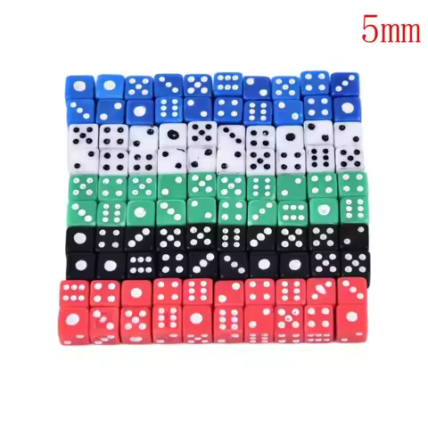 D6 5mm Mini Dice 6 Sided Acrylic 5mm Dice Plastic Cubes Micro Dice Board Game