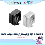 Ocypus Iota A40 4 Heat Pipes Single Tower CPU Air Cooler with Digital Display (Black/White)