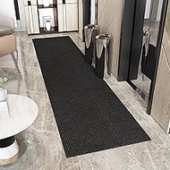 Ottomanson Scrabe Rib Collection Non-Slip Rubberback Solid Design 3x18 Indoor/Outdoor Runner Rug, 2'