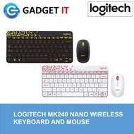 LOGITECH MK240 NANO WIRELESS KEYBOARD + MOUSE (MK240) BLACK / WHITE (KBM-LGT-MK240)