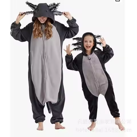 Anime Pajamas Animal Cartoon Homewear Halloween Pyjamas Fashion Yellow Pink Axolotl Pajama Homewear