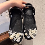 High-End Pearl Ballet Shoes Shoes Flower Hole Shoes Accessories Buckle Suitable for Crocs Mary Jane 