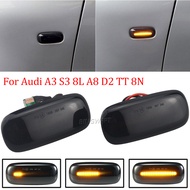 LED Dynamic Side Marker Turn Signal Lights Indicator Lamps For Audi A3 S3 8L 2000-2003 For Audi A8 D