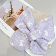 暖紫許願星月兔兔 手工保暖羊羔絨寶寶圍巾 兒童圍巾 彌月禮盒