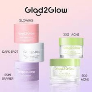 Glad2glow moisturizer, cushion g2g, micellar g2g, cleanser g2g, compact powder, claystick g2g