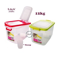 12kg Rice Bucket (With Roller) -13.5L / Bekas Beras / Rice Dispenser
