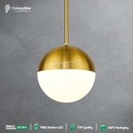 Lampu Hias Gantung Bulat Kaca Putih Minimalist Modern Gold FULLSET
