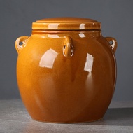 Retro Sealed Ceramic Honey Jar Pickle Dry Goods Storage Container Home Use Kimchi Fermentation Cylin