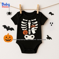 Halloween Skeleton Boo Trick or Treat Baby Onesie & Kids Shirt Matching Sibling Outfit | Baby Onesie