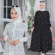 Terjangkau Aurora Dress Busui Crinkle Motif Bunga Maxi Midi