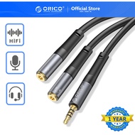 ORICO 3.5mm Audio Splitter Cable 3.5mm 1 Male to 2 Female Mic Y Splitter AUX Cable Headset Splitter Adapter For Computer (AX2)