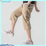 Seluar Pendek Lelaki Three Quarter Pants Men Casual 3 Quarter Pants Casual Shorts Cropped 3/4 Pants
