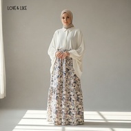 Korean Style Chiffon Floral 3 Tiered Dolly Maxi Long Skirt Kembang Muslimah (Fit up to 80KG)