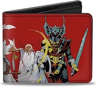 Dungeons & Dragons Wallet, Bifold, Dungeons and Dragons Action Figure Group and Ampersand Red, Vegan