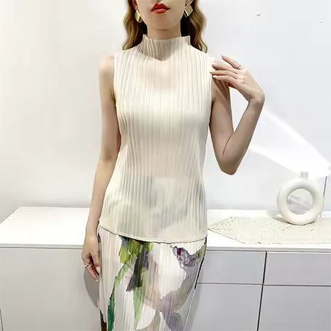 Miyake Pleats Please Women's Mellow Pleated Tank Top