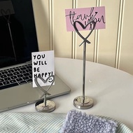 Desktop Note Holder Vertical Stainless Steel Love Note Holder Photo Holder Business Card Holder Dini