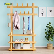 ST/🥏Nordic Ikea  【Official direct sales】Shoe Cabinet Coat Rack Integrated Wood Floor Coat Stand Simple Bedroom Storage 3