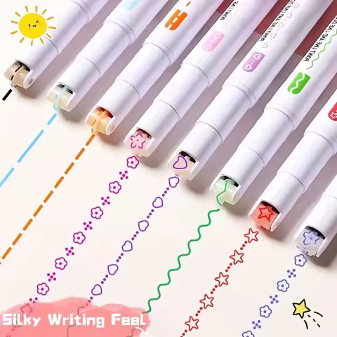 Flower shaped contour pen, curve pen, hand account curve shaped flower color pen, hand account rolle
