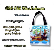 Indonesian Country Souvenirs | Bright Screen Printing Material Bag For Book Holder Pencil Pen TIP EX