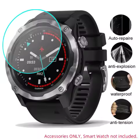 5pcs Soft TPU Clear Protective Film Smartwatch Guard For Garmin Descent Mk2 / MK2i Smart Watch Scree